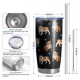 thumbnail image 6 of 20 Oz Bulldog Dog and Footprints Coffee Tumbler Double Wall Insulated Stainless Steel Water Bottle | Metal Reusable Thermoses Flask with Cup Cap | Leak & Sweat Proof with Anti-Dust Lid, 6 of 7