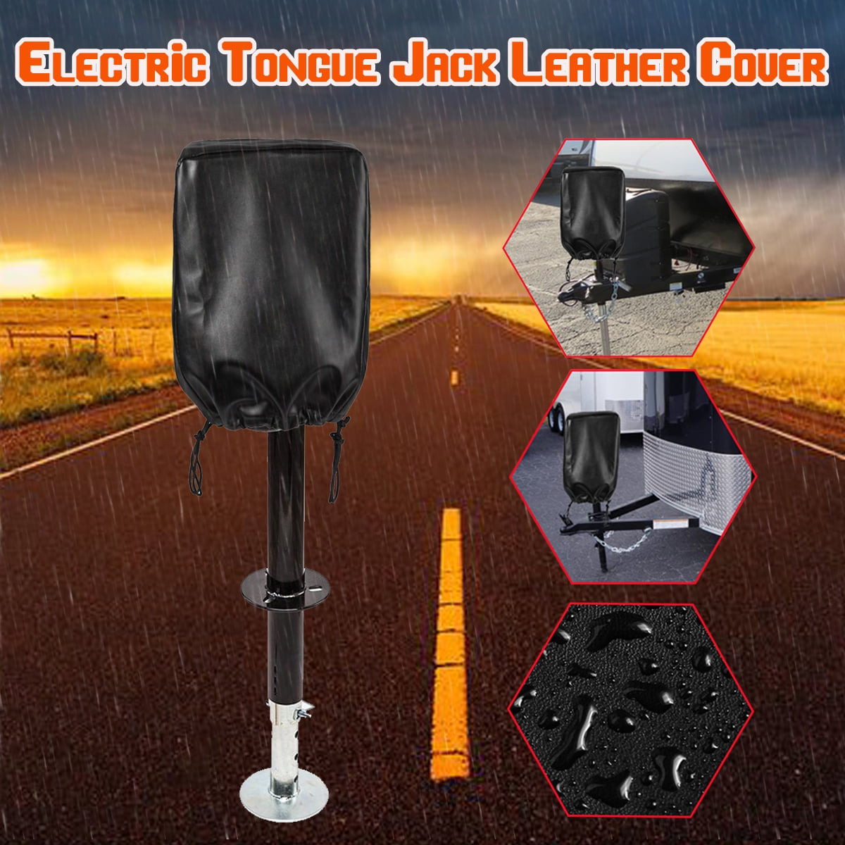 Artificial Leather Black Electric Tongue Jack Cover Protector Universal