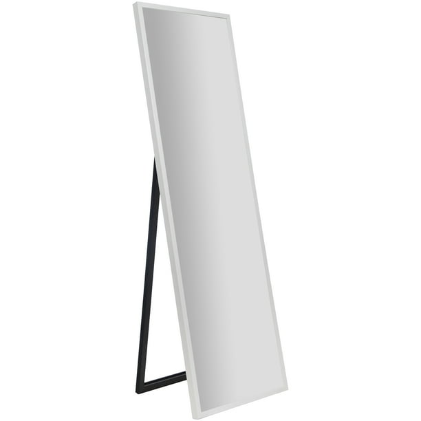 Framed White Floor Free Standing Mirror, Floor Easel For Mirror