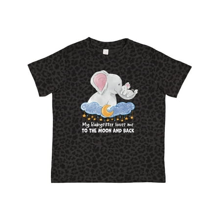 

Inktastic My Babysitter Loves Me to the Moon and Back Elephant Family Gift Toddler Boy or Toddler Girl T-Shirt