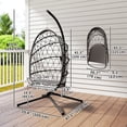 thumbnail image 3 of Outsunny Hanging Egg Chair with Stand, Foldable Swing Chair, Brown, 3 of 10