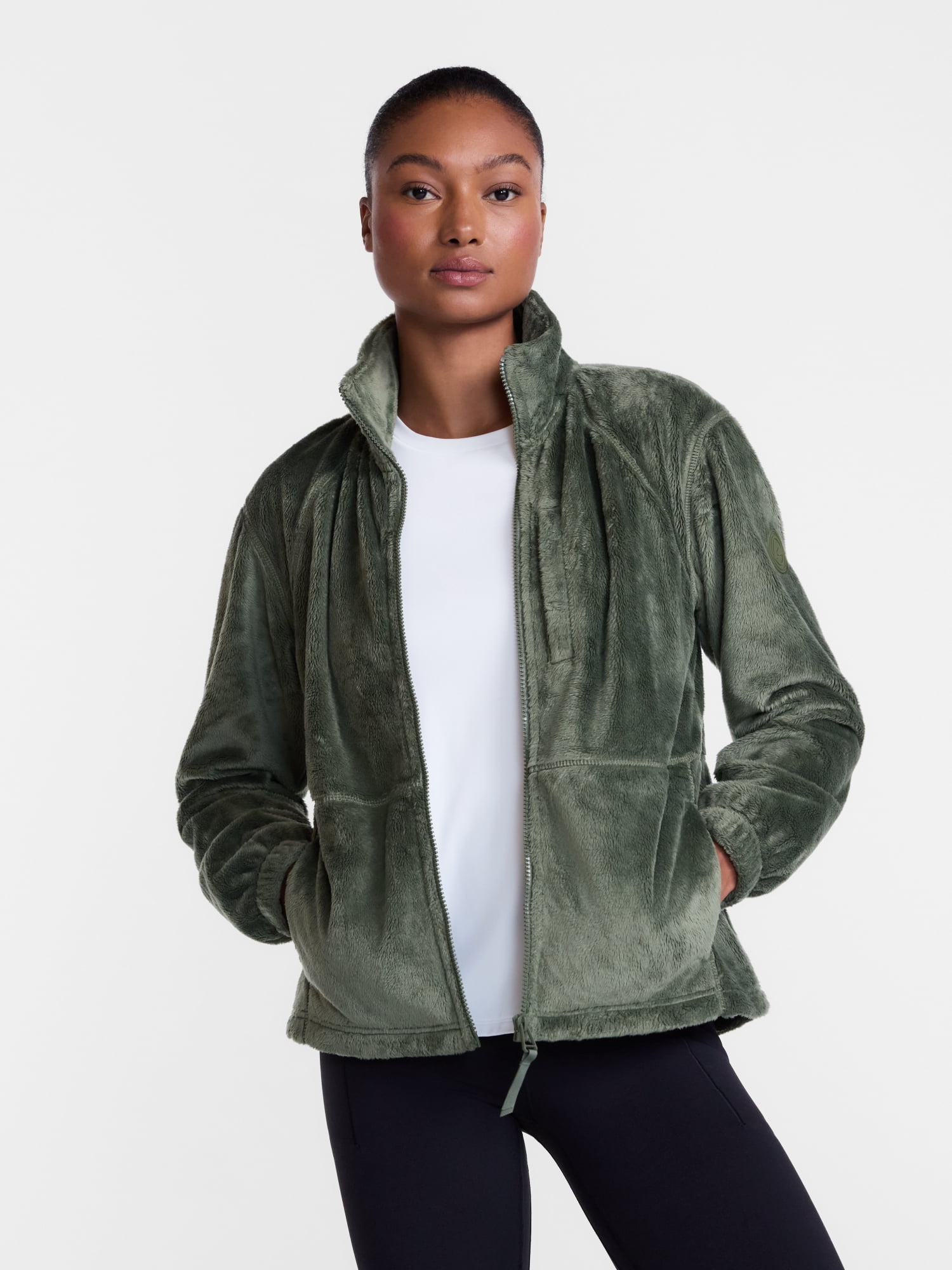 Ozark Trail Women's and Women's Plus Zip Up Fleece Jacket, Sizes XS-3X