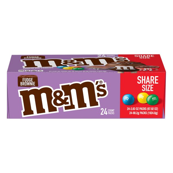 M&amp;M&amp;#39;S Fudge Brownie Share Size Chocolate Candy, 2.83 oz. 24 Count Box ...