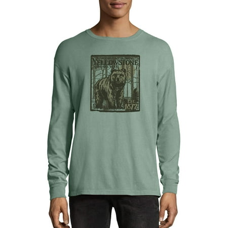 Sleeve Bear - Men's Hanes Yellowstone National Park