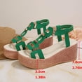 thumbnail image 6 of Bnwani Platform Sandals,Women's Sandals,Wedge,Open Toe,Casual,Cutout,Green,6.5, 6 of 9