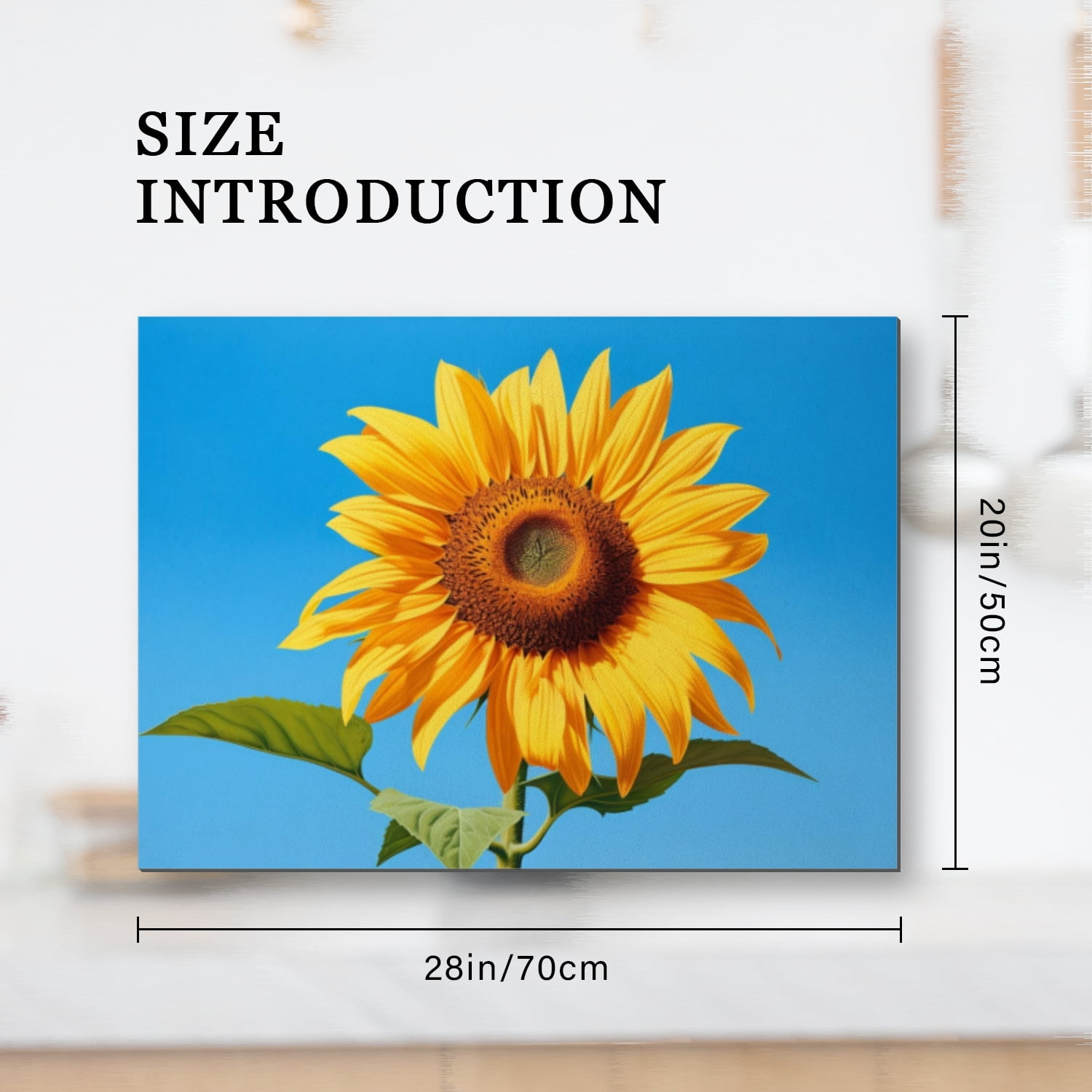 Square Cover for Stove Top Electric Flat Top, Blue Sky and Yellow Sunflower Glass Stovetop Cover, Decorative Cooktop Mat for Kitchen RV (28×20 Inch)