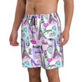 thumbnail image 2 of Logiee Eiffel Tower and Hearts Print Mens Swim Trunks Quick Dry Board Shorts,Breathable Hawaii Beach Shorts Swimwear Bathing Suits-Large, 2 of 6