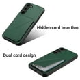 thumbnail image 3 of Case Compatible with Samsung S24 Plus,Wallet Case with Hidden Card Holder, withKickstand Card Slots Classic PU Cowhide Leather Cover for Men Women Girls for Samsung Galaxy S24 Plus,green, 3 of 10