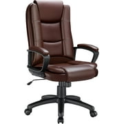 Office Chair Computer Desk Chair Gaming - Ergonomic High Back Cushion Lumbar Support with Wheels Comfortable Black Leather Racing Seat Adjustable Swivel Rolling Home Executive (Brown)