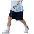 thumbnail image 3 of JUMEYU Youth Volleyball Shorts Toddler Boys Girls Shorts Little Kids Cotton Sport Jogger Shorts Summer Solid Color Active Short Pants Size 12-13 (Navy,12-13 Years), 3 of 5