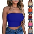 thumbnail image 6 of UPPADA Women Summer Strapless Tank Tops Y2K Sleeveless Tube Tops Backless Slim Fit Crop Tops Solid Color Corset Tops Blusas de Mujer de Moda Casuales Bonitas Blusas Elegantes, 6 of 7