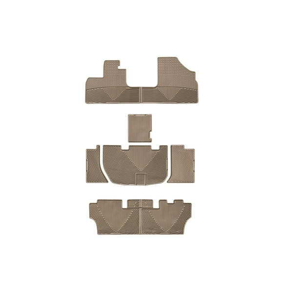 WeatherTech All-Weather Floor Mats compatible with 2005-2010 Honda Odyssey - Complete Set (1st, 2nd, & 3rd Row), Tan