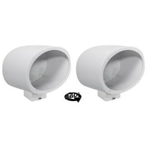 2) Rockville MAC69W 6x9" 360° Swivel White Aluminum Surface Mount Speaker Pods