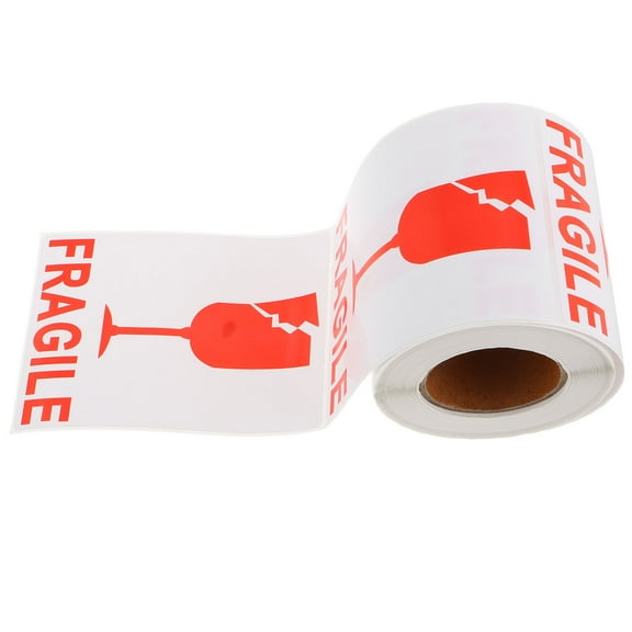 unbranded 1 Roll Fragile Stickers Glass Fragile Warning Stickers Adhesive Fragile Labels Red Shipping Label Stickers For Shipping And Packing