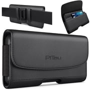 Cell Phone Belt Holder for iPhone 17, 17 Pro, 16, 15 Pro 14, 14 Pro 13 Pro, 13 12 Pro, 12, iPhone 11, XR, Premium Holster Case with Belt Clip for Men ID Card Pouch (Fits with Case on)