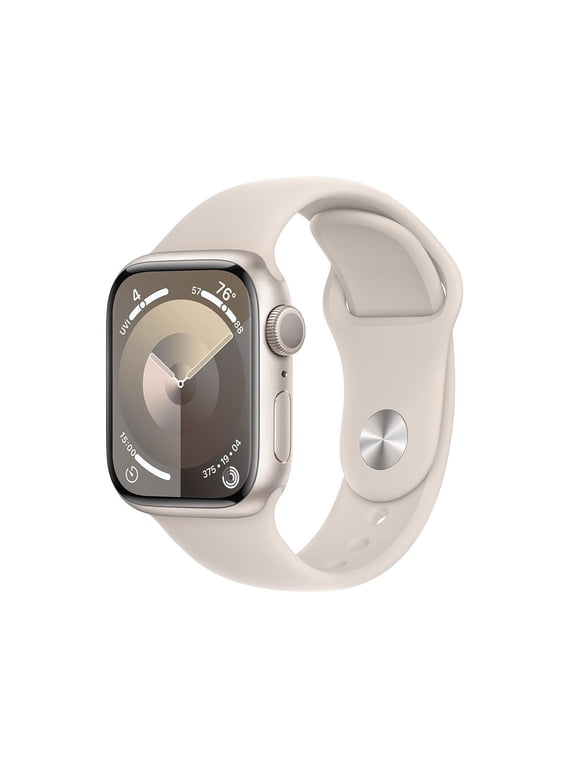 Restored Apple Watch Series 9 (GPS, 45mm) Starlight Aluminum Case with Starlight Sport Band - M/L