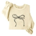 thumbnail image 4 of Luxalzxs Women's Cute Bow Sweatshirt Casual Long Sleeve Crew Neck Sweatshirts Fall Loose Fit Y2K Pullover Tops, 4 of 4