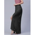 thumbnail image 2 of Moomaya Solid Side Slit Skirt For Women, Front Slit Ankle Length Asymmetrical Summer Skirt, 2 of 8