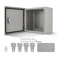 thumbnail image 1 of QinaQin Lockable Outdoor Electrical Box, NEMA 4X Steel Enclosure, IP67 Waterproof Dustproof Junction Box with Mounting Plate and Key for Indoor Outdoor, 1 of 9
