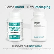 SuperSmart Digestive Enzymes (High Potency) - 15-in-1 Multi Enzymes Supplement - with Lipase, Bromelain, Amylase, Lactase, Protease, Invertase | Non-GMO & Gluten Free - 100 Delayed Release Capsules