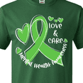 thumbnail image 4 of Inktastic Love and Care Mental Health Awareness Green Ribbon T-Shirt, 4 of 5