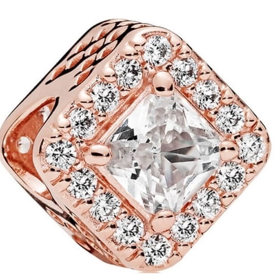 Rose charm w/clear CZ Charm 786206CZ