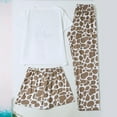 thumbnail image 5 of DHFJKG Womens Pajama Sets 3 Piece Sleepwear Heart Print Short Sleeve Top With Shorts And Pants Loungewear Comfy Nightwear Leisure Home Clothes, 5 of 7