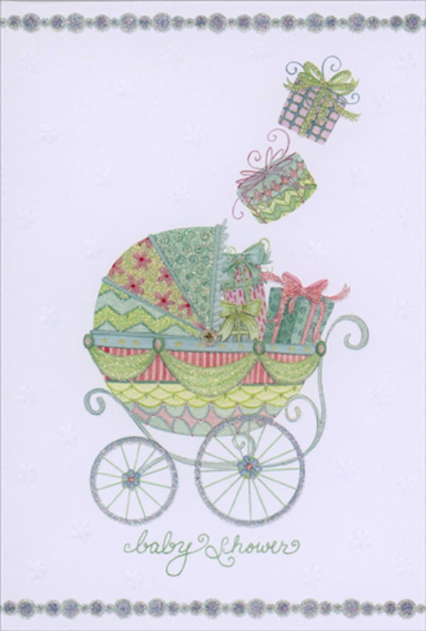 Pictura Gifts Falling Into Baby Carriage Baby Shower Card