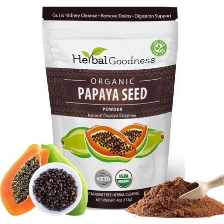 Papaya Seed Powder - Digestive Enzymes, Guts Health, Kidney and Detox Cleanse, 4oz, Herbal Goodness