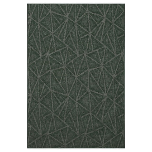 Furnish My Place Indoor Floor Rug - 10 ft. x 15 ft., Green, Geometrical Print, Customized Area Rug for Bedrooms, Hallways, Living Rooms