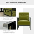 thumbnail image 4 of Coewske Green Velvet Modern Accent Chair Upholstered Armchair w/ Pillow Wood Frame, 4 of 6