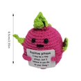thumbnail image 3 of Ramiter Handmade Wool Crocheted Cute Doll Peach Dragon Fruit Funny Expression Bag Crocheted Buckle Pendant Pendant, 3 of 5