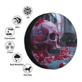 thumbnail image 4 of Fuzoiu Gothic Red Skull Cemetery Print Universal Spare Tire Cover with Buckle Strap, Waterproof Wheel Covers for Jeep, Trailer, RV, Truck and All Car-17 inch, 4 of 6