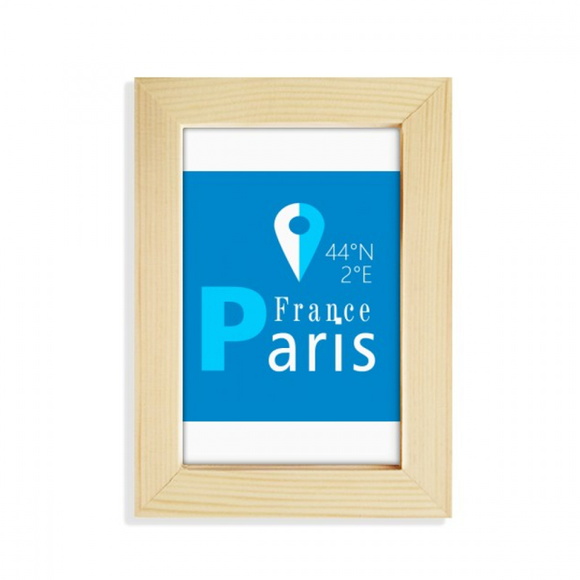 Paris Geography Coordinates Trave Desktop Display Photo Frame Picture Art Painting 5x7 inch