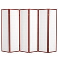thumbnail image 7 of Red Lantern 6 ft. Tall Window Pane Shoji Screen - Rosewood - 6 Panels, 7 of 7