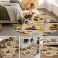 thumbnail image 5 of Round Area Rug 3.3 Ft, Construction Truck Washable Non-Slip Circle Carpet for Living Room/Bedroom, Cartoon Grips and Bulldozers Beige Low-Profile Small Kitchen Mats Collection Rugs for Indoor, 5 of 8
