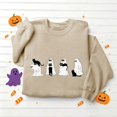 thumbnail image 4 of Wenini Women's Halloween Black Cats and Ghost Print Sweatshirt Long Sleeve Crew Neck Sweatshirt Casual Pullover Top, 4 of 7