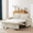 Beige Sofa, variant on 56.9" Loveseat Sofa Pull-Out Sofa Bed with a Reversible Backrest Cushion, Side Pockets, Two USB Ports and a Phone Holder for Living Room, Gray