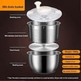 thumbnail image 4 of Big Stainless Steel Salad Spinner with Plastic Cover for Easy Veggie Cleaning, 4 of 5