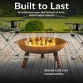 thumbnail image 4 of Sunnydaze Bol Rond en Fonte Rustique pour Camping Extérieur Ou Cour Arrière avec Poignées - 30 Pouces - Rouille Oxydée, 4 of 10