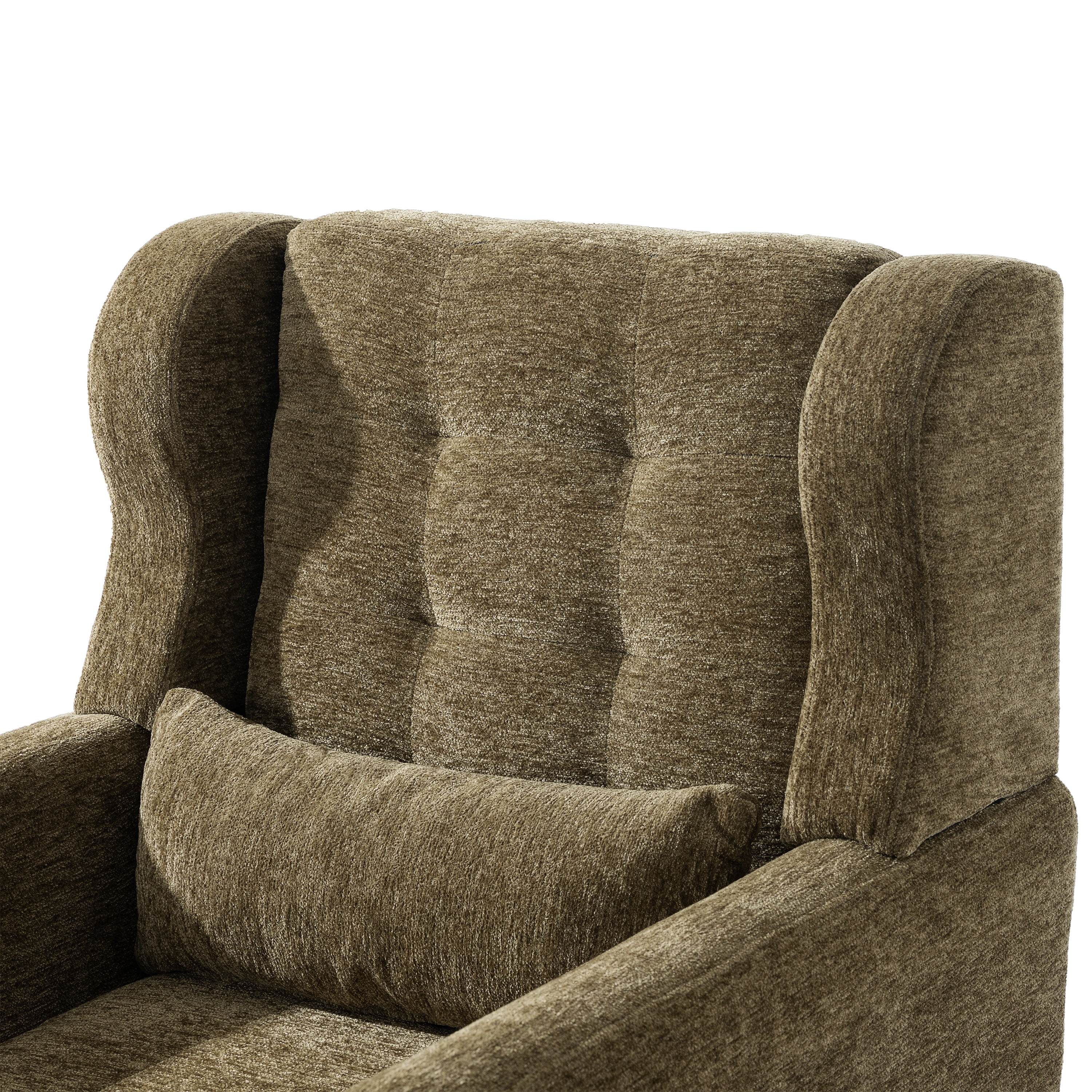 Aukfa Modern Accent Chairs,Chenille Arm Chairs for Living Room w/ Pillow for Bedroom,Olive Green
