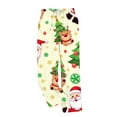 thumbnail image 3 of Mens Soft Flannel Christmas Pajama Pants Cute Xmas Tree Reindeer Snowflake Straight Lounge Pants, 3 of 3