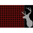 thumbnail image 2 of Kimberly, Allen 18x14 Black Ornate Wood Framed with Double Matting Museum Art Print Titled - Buffalo Plaid Deer, 2 of 4
