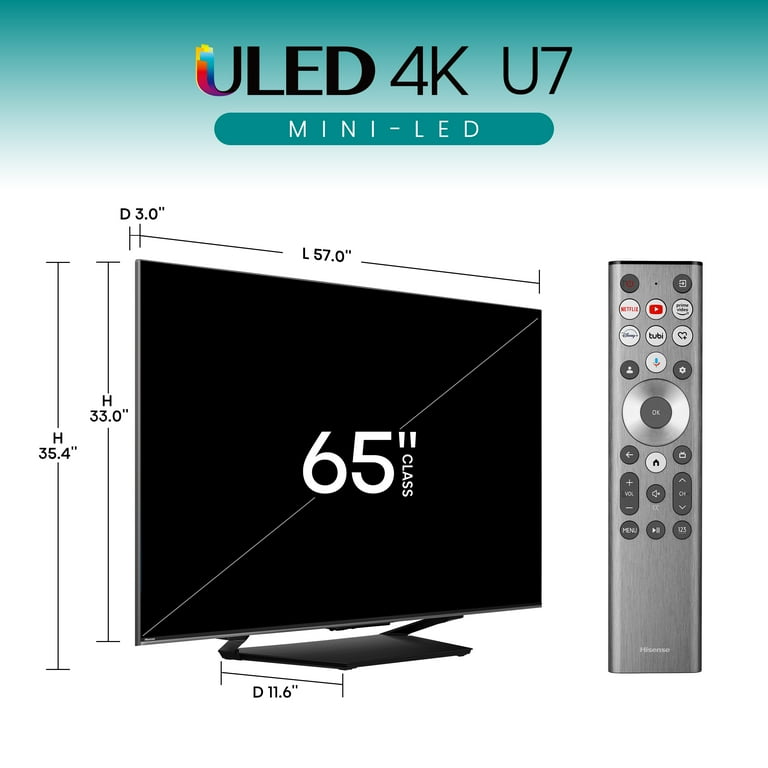 Hisense 65-Inch Class U7 Series Mini-LED Pro ULED 4K UHD