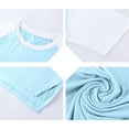 thumbnail image 3 of Blusas y camisas de manga corta y cuello redondo para hombre. Blusa de manga corta con cuello redondo, elástica, de color liso y empalmada., 3 of 4