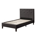 thumbnail image 1 of CorLiving Nova Ridge Luxurious Upholstered Twin Size Platform Bed Frame with Headboard - Platform Design, No Boxspring Required, Perfect for Twin Bed, Headboard and Frame Combination, 1 of 9