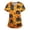 Orange, variant on Halloween Scrub Tops for Women Plus Size Funny Print V Neck Loose Trendy Graphic Tees Cute Halloween Printed Holiday Nurse Uniform Shirts with Pockets Ginger S