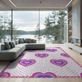 thumbnail image 2 of ODIKA 8'x10' Washable Area Rug Pink Dots Whimsical Borders Ombre Gradient Watercolor Large Confetti Refined for Living Room, Under Sectional, Family , Durable, Non-Slip, 2 of 7