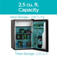 thumbnail image 3 of Black + Decker BCRK25B Compact Refrigerator Energy Star Single Door Mini Fridge with Freezer, 2.5 Cubic Feet, Black, 3 of 7
