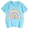 thumbnail image 3 of Hiijoy Big Girls Summer Casual T-Shirt Rainbow Print Short Sleeve T Shirt, Sizes 3-13, 3 of 3